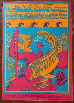 1967 Moscoso Moby Grape Charlatans Family Dog Fillmore Era Poster Fd 49 1st • $209.99