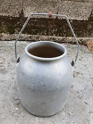 Vintage Large Old Stainless Steel Milk Churn Bucket Garden Interior Planter  • £50