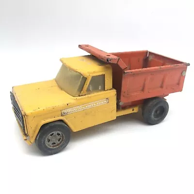 Structo By Ertl Toys Vintage Pressed Steel Yellow & Red 9  Dump Truck • $1.29