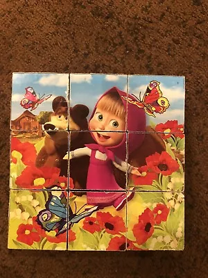 Jigsaw Cube Puzzles Masha And The Bear - Russian Stacking Blocks • $9.99