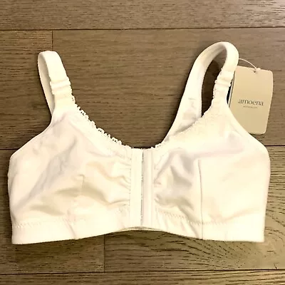 Amoena Womens Mastectomy Bra Size S A/B Hannah 2160 Front Closure White New • $14.99