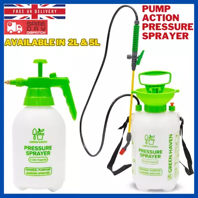 Pump Action Pressure Sprayer –Pump Sprayer With Adjustable Sprayer & Carry Strap • £7.99