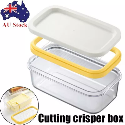 2 In 1 Butter Slicer Butter Box Saver Keeper Case Container Storage Dishes W/Lid • $15.46