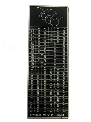 Myford 10428 Metric Screwcutting Chart For ML10 ML7 Lathes New - 10428 • £12.26