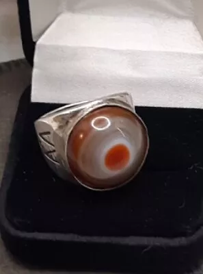 Vtg Rare Signed Coolidge Nez Navajo Silversmith 1914-1973 Heavy Ring Size 11.25  • $350