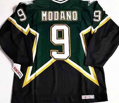 Vtg-nwt-s Mike Modano Dallas Stars Grn 1999 Stanley Cup Patch Ccm Hockey Jersey • $349.99