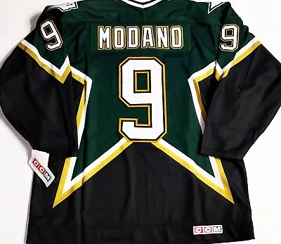 Vtg-nwt-xl Mike Modano Dallas Stars Grn 1999 Stanley Cup Patch Ccm Hockey Jersey • $399.99