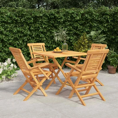 $641.99 • Buy Outdoor Dining Set Lounge Setting Table And Chairs Solid Wood Teak VidaXL