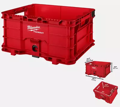 PACKOUT 18.6 In. Tool Storage Crate Bin With Carrying Handles And 50 Lbs. Weight • $39.99