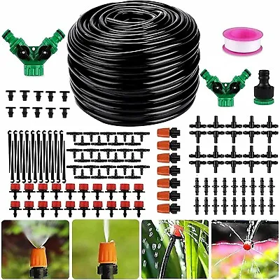 £16.99 • Buy 200ft / 60M Automatic Drip Irrigation System Kit Plant Self Watering Garden Hose