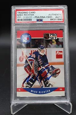 1990-91 Pro Set #627 Mike Richter Rookie RC MINT PSA Authentic Auto NY Rangers • $49.99