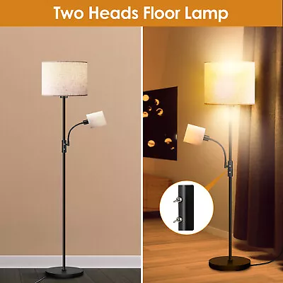 67.32In Floor Lamp With Linen Shade 3200K Adjustable Reading Light Modern Lamp • $53.22