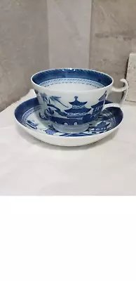 Mottahedeh Blue Canton Large Cup & Saucer (Breakfast) • $85