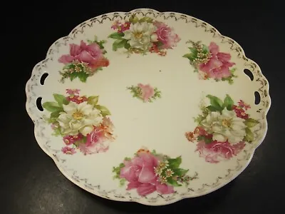 Antique Habsburg M&Z Austria Large Florals Decorated 11.25  Serving Platter • $29