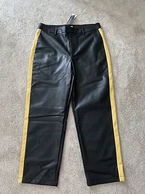 Royalty By Maluma Men's Faux Leather Mid Rise Straight Leg Pants Black Size 38 • $19.99