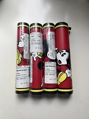 Classic Mickey Mouse Disney Wallpaper Border Lot Of 4 Rolls 20 Yards Total • $39.99