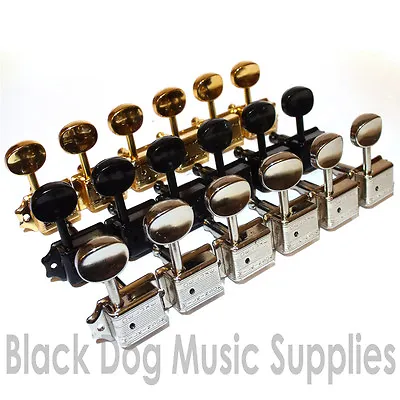 Wilkinson Deluxe Machine Heads Tuners WJ55 Chrome Black Gold 6 Line • $72.38