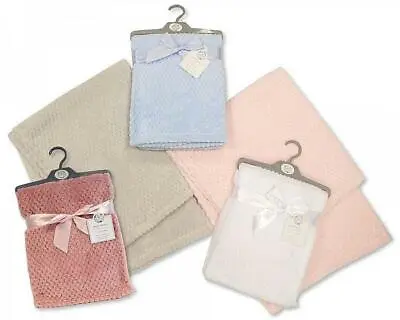 Baby Waffle Blanket Super Soft Luxury Wrap Pram Crib Moses Newborn Snuggle Baby • £7.95