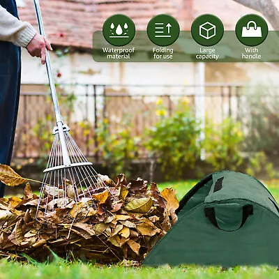 2 Pack Leaf Collector 53 Gallons Lawn And Leaf Collector Reusable Yard Bipow • £21.47