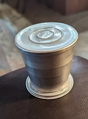 Vintage Collapsible Aluminum Metal Travel Drinking Cup W Lid • $6.99