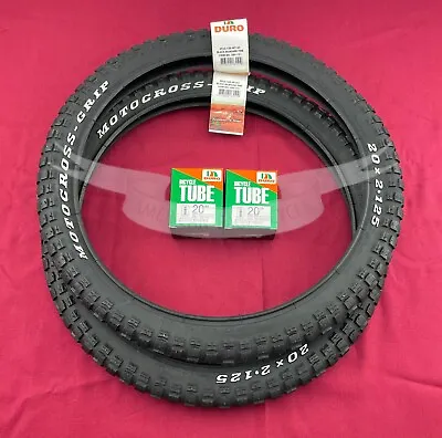 Pair Of Black Bicycle Bmx Motocross Letter Duro Tires W/tubes In 20 X 2.125. • $44.95