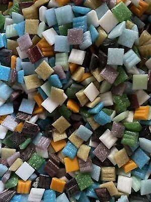 100 Tiles - 3/8 Inch ASSORTED COLORS Vitreous Tesserae Mixed Glass Mosaic Tiles • $2.95