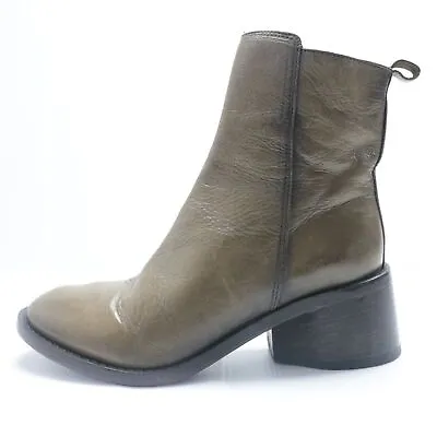Women's Shoes MOMA 7 (EU 37) Ankle Boots Green Leather Brown DE574-37 • $91.90