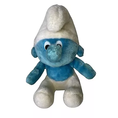 Vintage 1979 Plush SMURF Stuffed Animal Blue Doll Peyo Wallace Berrie & Co 10  • $11.99