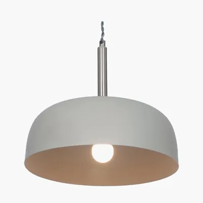 Grey Shade Ceiling Light Cafe Dome Shade Pendant Light Living Room Bedroom • £49.45