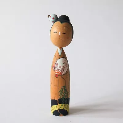 KOKESHI Doll 5  Japanese Wooden Figure - Hand Painted Ornament Statue  #22 • £20