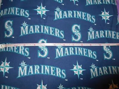 Cotton Seattle Mariners Blue MLB Baseball Sports Team Fabric 30''x 58''new • $13.99