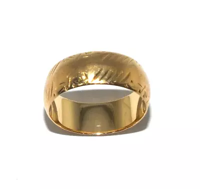 Ladies 18ct Yellow Gold Vintage Wedding  Band Ring With Subtle Edge Detail • $571.94