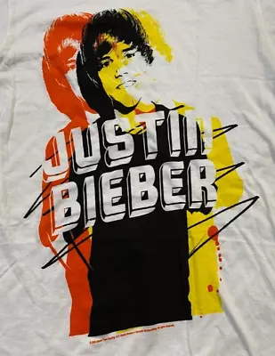 JUSTIN BIEBER - JUSTIN BIEBER White Ladies Small Fitted T-Shirt NEW • $1