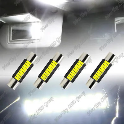 4x White LED Sun Visor Vanity Mirror Lights Bulbs 6612F 6614F 6641 29mm • $10.45