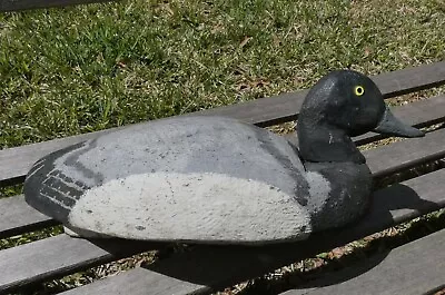 Bluebill Drake Duck Decoy Working Mid-century Hand-carved Wood Keel • $40