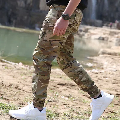 Mens Tactical Hunting Pants Tactical Combat Training Trousers Multicam • $31.34