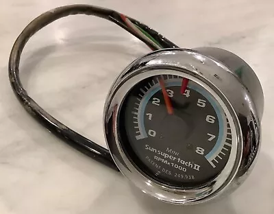 Vintage SUN SUPER TACH II MINI 8000 Rpm  Blue Line  Tachometer • $60