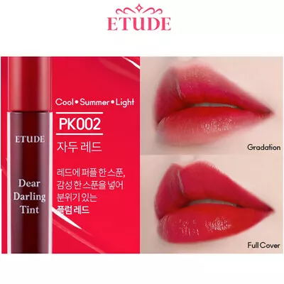 ETUDE HOUSE Dear Darling Water Gel Tint #PK002 Plum Red  Lip Stain Made In Korea • $13.83