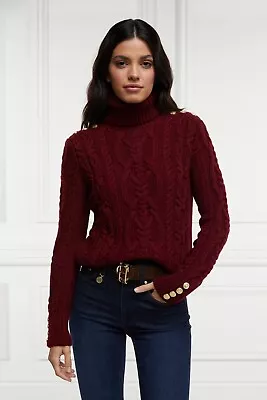 Holland Cooper Belgravia Cable Knit Jumper Oxblood - Size XL BNWT £149.00 • £89