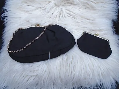 £15.95 • Buy Vintage MacLaren Of Norwich Black Evening Bag And Matching Purse