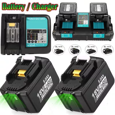 UK For Makita 18V 9.0Ah 6.0Ah LXT Li-ion Battery BL1830 BL1850 BL1860 / Charger • £89.99