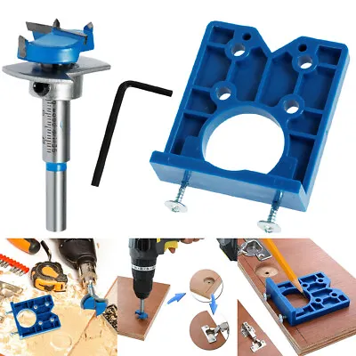 35mm Concealed Hinge Hole Jig Kitchen Cabinet Doors With Drill Bit Tool Set AU⌖⌖ • $19.53