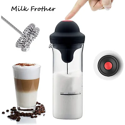 Handheld Electric Coffee Milk Frother Kitchen Whisk Automatic Mixer Jug Cup • $13.93