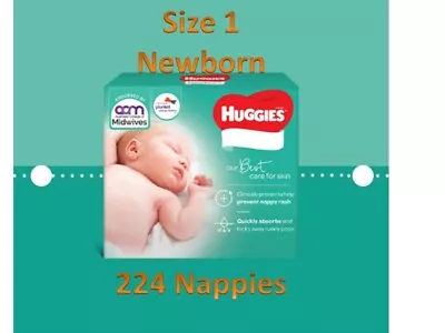 Huggies Infant Newborn Nappies Size 1 Up To 5 Kg 200 Nappies Pack • $79.99