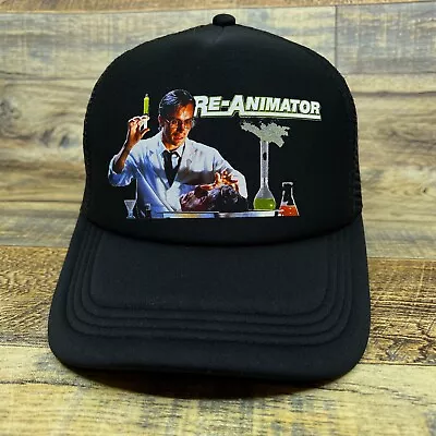 Re-Animator Mens Trucker Hat Black Snapback 80s Cult Horror Slasher Ball Cap • $19.99