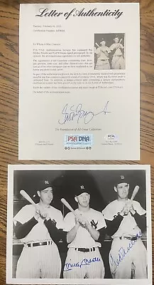 Ted Williams & Mickey Mantle SIGNED 8x10 Photo W/PSA LOA From Whitey Ford’s Coll • $619