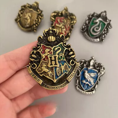 Harry Potter House Badge Pins Gryffindor Hufflepuff Ravenclaw Slytherin Brooch • $26.95