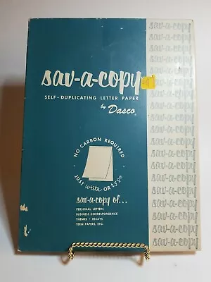 Vintage 25 Sheets Dasco Self Duplicating Letter Paper Sav-A-Copy No Carbon Req. • $11