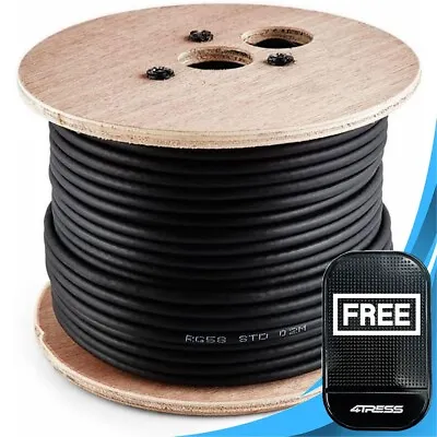 Black RG58 50m 5mm 50 Ohm Stranded Coax CB Radio Coaxial Cable Roll Reel Drum.M✅ • £24.49