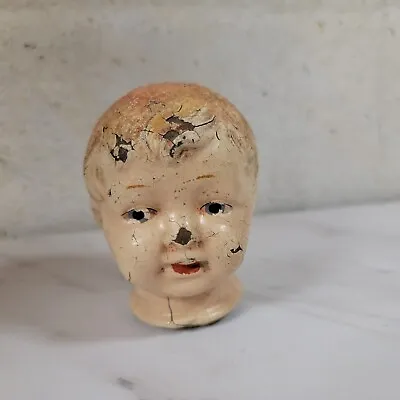 VTG Antique Creepy Baby Doll Head Halloween Composition Oddity • $31.99